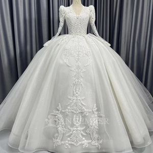 Vestidos de Novia de Encaje de Alta Calidad, Nuevos, a la Moda, al por Mayor, Lujosos y Personalizados, Directamente de Fábrica, Lscm17 Jancember - Product Image 5