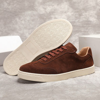 Chaussures décontractées légères pour hommes en cuir de vachette suédé de luxe, style sportif rétro pour la marche printemps-hiver