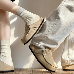 Mocassins d'été respirants pour hommes 2026 à semelles épaisses et talons rehaussés, en cuir de vachette marron, sandales décontractées - Product Image 3