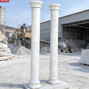 YOUFINE <span class=keywords><strong>Columnas</strong></span> <span class=keywords><strong>Doricas</strong></span> de Mármol Blanco Talladas a Mano, Pilares Clásicos Sencillos para Decoración de Edificios de Hoteles y Villas - Product Image 1