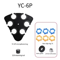 Support de microphone portable réglable Support multimicrophone Mains libres Cardioïde Polar XLR Manchon en silicone Pince à vis de montage
