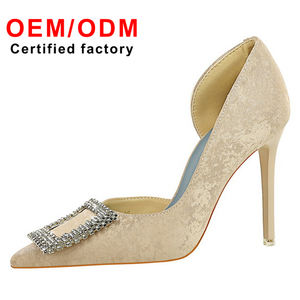Design di lusso stile europeo strass quadrati tacchi alti a spillo tacchi altissimi a punta pump <span class=keywords><strong>scarpe</strong></span> di marca da donna - Product Image 2