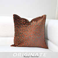 Housse de coussin de canapé rétro italienne de luxe léger, motif léopard rouge et vert, en velours coupé, écologique, avec mémoire de forme et massage