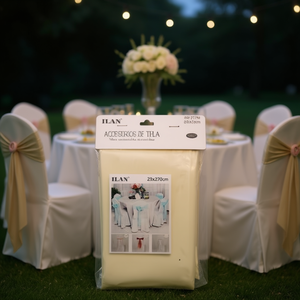 Fascia per Sedia ILAN Champagne 23x270cm Decorazione per Matrimoni - Product Image 3