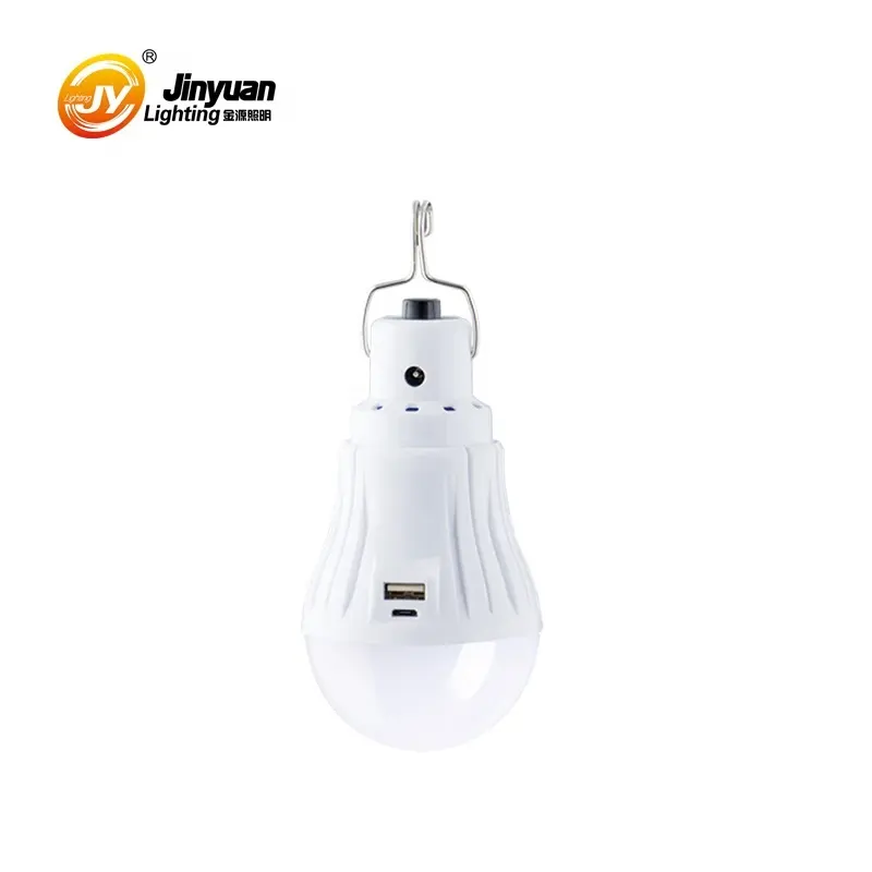 บ้านแสงแบบชาร์จไฟฉุกเฉินแบบพกพามือถือประหยัดพลังงานแสง E27/B22 5วัตต์ Usb Led หลอดไฟพร้อมตะขอ