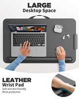 Bureau confortable pour ordinateur portable avec coussin repose-poignets pour ordinateurs portables jusqu'à 17 pouces Support de tablette pour téléphone