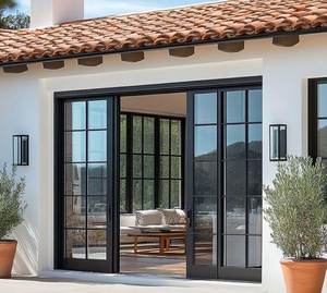 Portes-fenêtres Extérieur français Noir Aluminium <span class=keywords><strong>Terrasse</strong></span> Extérieur Muiti Portes coulissantes en verre - Product Image 3