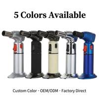 Briquet de camping à flamme bleue gonflable, coupe-vent, en métal, personnalisé, vente chaude du fabricant