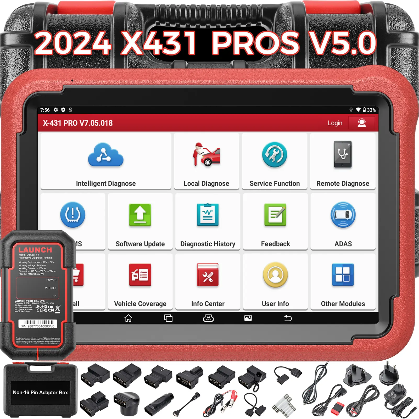 2024 Launch X431 Pros V5.0 Escáner de diagnóstico automático OBD2 Máquina de coche para vehículos Coches 5,0 Pro V obd2 herramienta de restablecimiento de servicio VAG