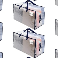 Sacs de rangement pliables extra-larges en polypropylène robustes avec fermetures éclair et poignées de transport - Réutilisables pour le voyage et le camping (Sacs Bohèmes)