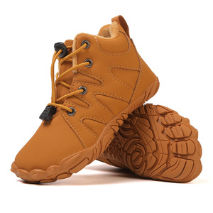 Snow Boots Boys Ankle <b>Bootie</b> Closed Toe Plush Lining Rubber Outsole Winter Warm Anti Slippery Synthetic Upper EVA Midsole - Product Image 1