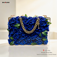 Boîte en acrylique personnalisée pour fleurs, boîte cadeau pour fleurs, Cajas De Flores, boîte à fleurs avec poignée et roses blanches, fleurs artificielles pour la Saint-Valentin
