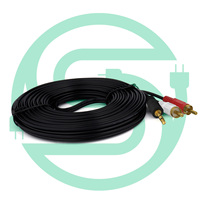 Cable de Audio Coaxial de 15m y 3.5mm con Revestimiento de PVC, Verde, Naranja, Negro, Código de Color Auxiliar, Precio Competitivo, 50 pies