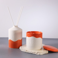 Bougie de soja naturelle en céramique colorée sans fumée, huile essentielle, bougies de luxe pour la maison parfumées