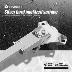 BEVINSEE <span class=keywords><strong>E46</strong></span> Front Upper Strut Tower Support Bar Brace Kit Aluminio para <span class=keywords><strong>BMW</strong></span> 3 Series 325i 328i 330i M3 2002-2004 <span class=keywords><strong>2005</strong></span> 2006 - Product Image 3