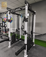 Station de musculation intégrée professionnelle, machine Smith, appareil d'entraînement fonctionnel, cage de musculation avec deux blocs de poids pour club de fitness
