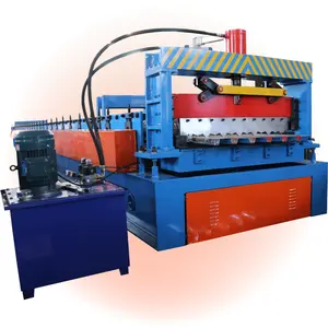 Metallplattenherstellung Galvanisiertes Stahlpaneel Boden Deck-Rollformmaschine