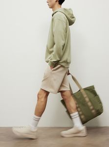 Sweat-shirt polaire mi-lourd à capuche coupe classique manches longues longueur normale vert pistache brodé pour homme - Product Image 6