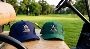Gorra de golf vintage con orificios cortados a láser y logotipo bordado/de goma de club de campo, visera curva, estilo clásico para deportes al aire libre - Product Image 1