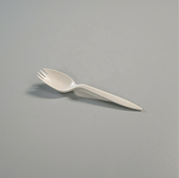 Fourchettes-cuillères jetables blanches, lot de 50, sans BPA, robustes, pour les déjeuners scolaires, les pique-niques, la restauration