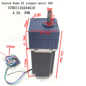 Kit moteur pas à pas hybride Nema 23, modèle 57HS11242A4, moteur électrique avec réducteur de vitesse, 5,88 V, couple de 3 N.m, diamètre d'arbre de 16 mm, emballage - Product Image 2
