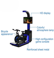 Simulateur de vélo de fitness en réalité virtuelle en fibre de verre pour espaces intérieurs, jardins publics, parcs d'aventure, centres commerciaux et trampolines
