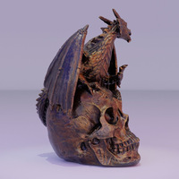 Nouveau Dragon Volant pour Statue de Crâne SKB67 Résine Artisanat Ornement Décoration De Jardin et Sculpture De Bureau