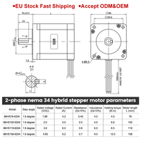 Kit Motor Stepper Hybrid 12N.m 4 Axis Nema 34 dengan Driver, Power Supply, dan Kartu Kontrol