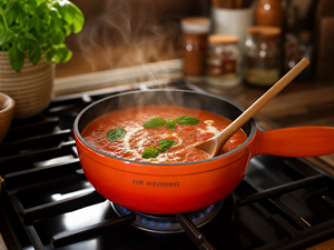 Casserole en fonte émaillée de 2,5 litres avec une seule poignée pour la préparation de la nourriture pour bébé, la fonte du beurre et la préparation de sauces, compatible <span class=keywords><strong>induction</strong></span> et four - Product Image 3