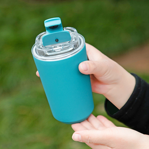 Vente en gros de gobelets à café en acier inoxydable à double paroi personnalisés avec logo, 450 ml, sans BPA, écologiques, couleurs <span class=keywords><strong>pastel</strong></span> - Product Image 5