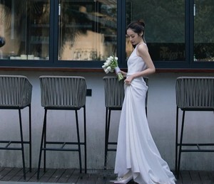 <span class=keywords><strong>2022</strong></span> mujeres sin mangas satén blanco simplicidad sirena Noche vestidos de Graduación - Product Image 6