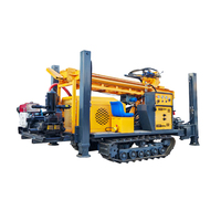 Foreuse rotative DTH sur chenilles pour puits d'eau, profondeur maximale 220 m, avec moteur de pompe