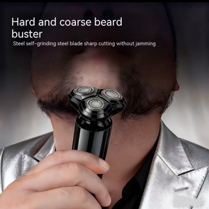 Rasoio Elettrico da Uomo per <span class=keywords><strong>Rasatura</strong></span> <span class=keywords><strong>a</strong></span> <span class=keywords><strong>Secco</strong></span> e Umido, Rifinitore per <span class=keywords><strong>Barba</strong></span> Impermeabile, Rasoio Rotante Elettrico per Capelli - Product Image 6
