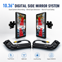 Sistema de Espejo Lateral Digital con IA de 10.36 Pulgadas, Kit de Cámara Retrovisora Electrónica 1080P con Detección de Punto Ciego para Camiones, Autobuses y Vehículos Comerciales
