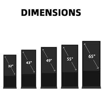 Chiosco da pavimento in piedi Digital Signage e Display Lcd Touch Screen Totem chioschi 32 43 pollici pubblicità interna attrezzature da gioco