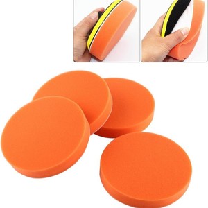 Nanrui Car Cleaning Sponge Pad 4 Inch Orange Flat Wave Polishing Pad For Waxing And Glazing - Product Image 3