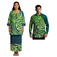 Chemise hawaïenne surdimensionnée à motif personnalisé samoan pour homme, robe élégante Puletasi en 2 pièces pour femme, design tendance polynésien, costume de couple