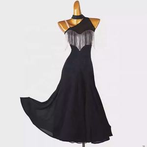 ชุดแข่งขันเต้นรำลาตินสมัยใหม่ระดับนานาชาติใหม่ ชุดกระโปรงผ้าไหม/ผ้าฝ้ายคุณภาพสูง ชุดเต้นรำมาตรฐาน กระโปรงยาวเต็มตัว Q389 - Product Image 1