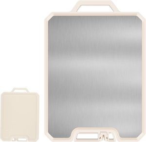Planche à découper écologique en plastique et acier inoxydable à double usage avec aiguiseur et presse-ail - Product Image 5