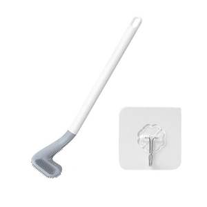 Brosse de toilette unique pour usage domestique, brosse de toilette en silicone à long manche, brosse de nettoyage murale - Product Image 1