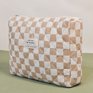 Bolsas de Cosméticos de Gran Capacidad con Tejido Tesselado, Bolsa de Almacenamiento y Organización de Lana a Cuadros con Bloques de Color, Bolsa de Cosméticos de Nailon - Product Image 2