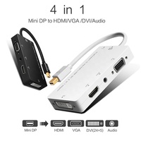Adaptador Mini DP a VGA/Audio/HDMI/DVI 4 en 1, Mini DP a HDMI DVI VGA Audio