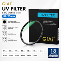 Filtre UV en verre optique GIAI B270 37-95 mm, protecteur d'objectif d'appareil photo, étanche, anti-rayures, revêtement nano 18 couches pour reflex numérique