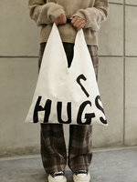 Modische Öko-Recycelbare Designer Dreieckige Baumwoll-Canvas Einkaufstasche mit Buchstabendruck Strandtasche mit Individuellem Logo