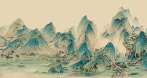Papel Tapiz con Impresión en Relieve de Montañas <span class=keywords><strong>y</strong></span> Árboles, Estilo Paisaje Chino, Mural Personalizado para Sala de Estar, Oficina, Hotel - Product Image 3