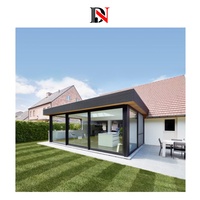 Véranda contemporaine moderne en aluminium thermique, résistante aux ouragans, pour villa, patio, grand balcon extérieur en verre