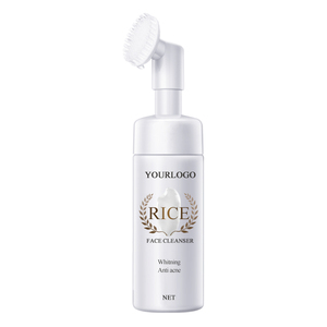 150ml di riso schiumogeno per il viso con testina a spazzola Anti Acne profonda pulizia dei pori che si restringe il viso per lavare il viso sbiancante riso detergente per il viso - Product Image 3