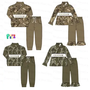 Puresun beliebte Designs benutzer definierte Camo Print Name Stickerei Kleidung Set gekleidet Kinder Kleidung Jungen Kleidung Set
