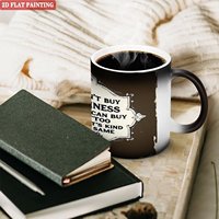 Tasse magique à changement de couleur en céramique noire givrée 11oz pour le bureau à domicile, livraison directe
