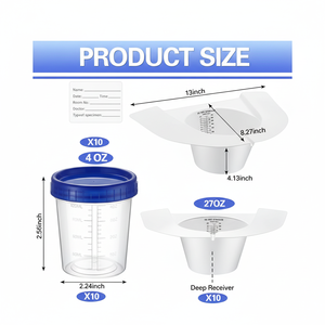 Capuchon de collecte d'urine pour toilettes, comprenant un collecteur d'urine, un gobelet à échantillon, un autocollant pour personnes âgées - Product Image 1